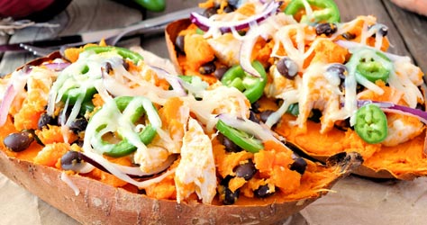 Chicken Stuffed Sweet Potatoes